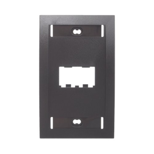 Placa de Pared Vertical Ejecutiva, Salida de 2 Puertos Mini-Com, Con Espacios Para Etiquetas, Color Negro