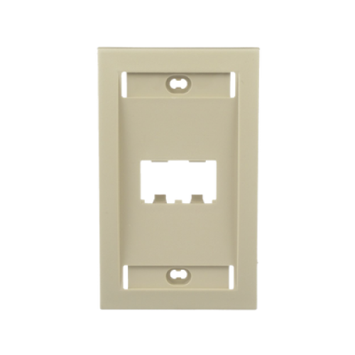 Placa de Pared Vertical Ejecutiva, Salida Para 2 Puertos Mini-Com, Con Espacios Para Etiquetas, Color Marfil