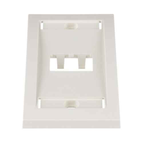 Placa de Pared Vertical Ejecutiva, Salida Para 2 Puertos Mini-Com, Con Espacios Para Etiquetas, Color Blanco Mate