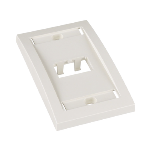 Placa de Pared Vertical Ejecutiva, Salida Para 2 Puertos Mini-Com, Con Espacios Para Etiquetas, Color Blanco Mate