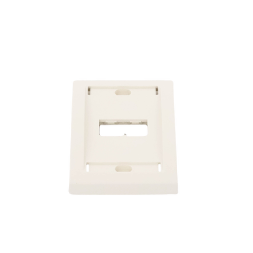 Placa de Pared Vertical Ejecutiva, Salida Para 2 Puertos Mini-Com, Con Espacios Para Etiquetas, Color Blanco Mate