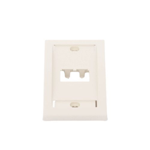 Placa de Pared Vertical Ejecutiva, Salida Para 2 Puertos Mini-Com, Con Espacios Para Etiquetas, Color Blanco Mate