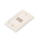 Placa de Pared Vertical Ejecutiva, Salida Para 2 Puertos Mini-Com, Con Espacios Para Etiquetas, Color Blanco Mate