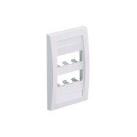 Placa de Pared Vertical Ejecutiva, Salida Para 6 Puertos Mini-Com, Con Espacios Para Etiquetas, Color Blanco Mate Placa de Pared Vertical Ejecutiva, Salida Para 6 Puertos Mini-Com, Con Espacios Para Etiquetas, Color Blanco Mate