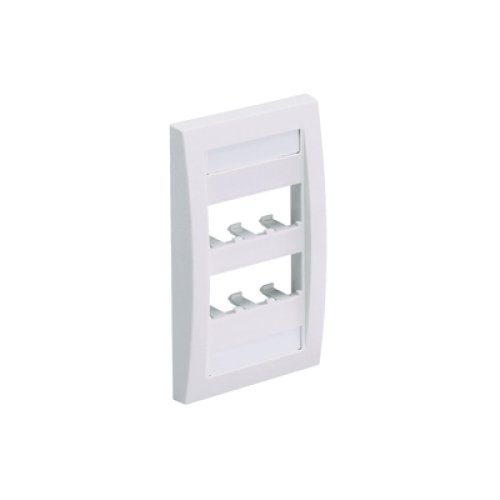 Placa de Pared Vertical Ejecutiva, Salida Para 6 Puertos Mini-Com, Con Espacios Para Etiquetas, Color Blanco Mate Placa de Pared Vertical Ejecutiva, Salida Para 6 Puertos Mini-Com, Con Espacios Para Etiquetas, Color Blanco Mate
