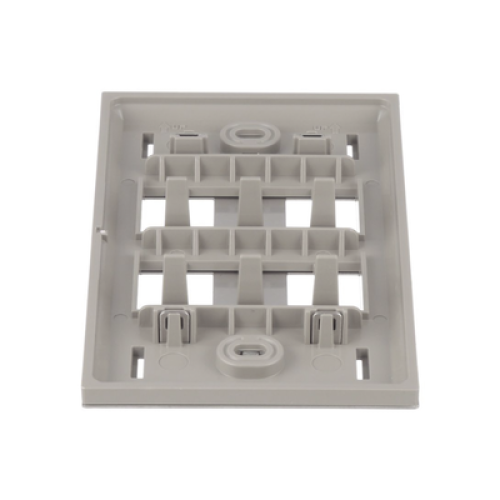 Placa de Pared Vertical, de Acero Inoxidable, Salida Para 4 Puertos Mini-Com, Con Espacios Para Etiquetas
