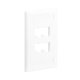 Placa de Pared Vertical Clásica, Salida Para 4 Puertos Mini-Com, Con Espacios Para Etiquetas, Color Blanco Placa de Pared Vertical Clásica, Salida Para 4 Puertos Mini-Com, Con Espacios Para Etiquetas, Color Blanco
