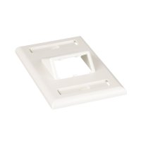Placa de Pared Vertical Clásica, Salida Para 2 Puertos Mini-Com Inclinados, Con Espacios Para Etiquetas, Color Blanco Mate Placa de Pared Vertical Clásica, Salida Para 2 Puertos Mini-Com Inclinados, Con Espacios Para Etiquetas, Color Blanco Mate
