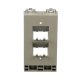 Placa de Pared Vertical, Resistente al Agua con Protección IP56, Acepta 4 Módulos Mini-Com, Color Gris