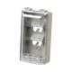 Placa de Pared Vertical, Resistente al Agua con Protección IP56, Acepta 4 Módulos Mini-Com, Color Gris