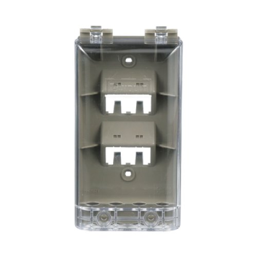 Placa de Pared Vertical, Resistente al Agua con Protección IP56, Acepta 4 Módulos Mini-Com, Color Gris