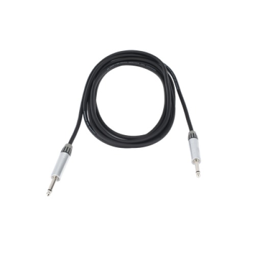 Cable de Audio | Plug 1/4 in a Plug 1/4 in Mono | Carcasa Cromada | Conectores Seetronic | Ideal para Instrumentos | Longitud 3m