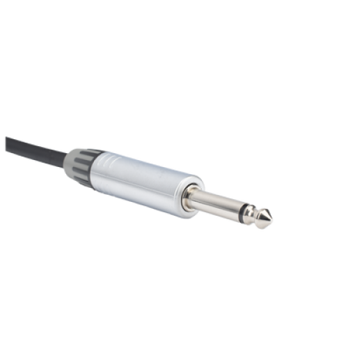 Cable de Audio | Plug 1/4 in a Plug 1/4 in Mono | Carcasa Cromada | Conectores Seetronic | Ideal para Instrumentos | Longitud 3m