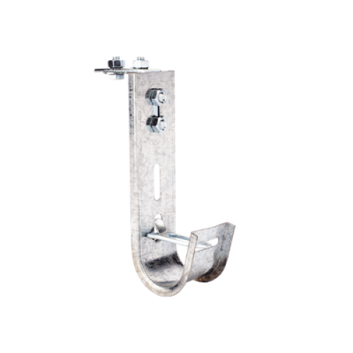 Soporte (Gancho) tipo J-Hook, hasta 14 cables Cat6, ideal para soportar cableado en los espacios de manipulación al aire, Para instalación en interior