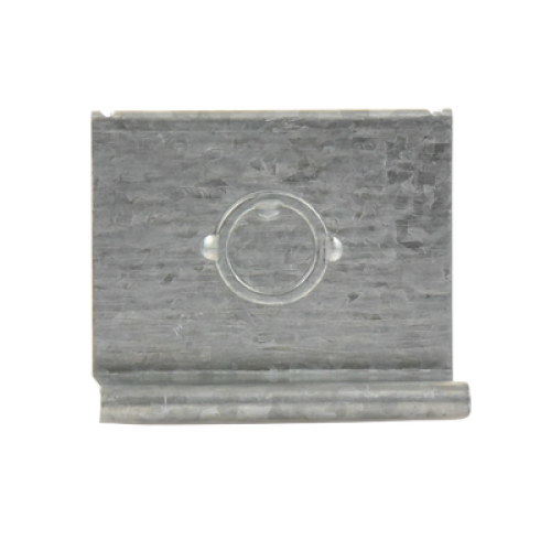 Placa salida a tubo automática con chequeador 1/2 y 3/4 de 66 mm, con acabado Electro Zinc