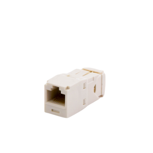 Conector Jack RJ45 Estilo TG, Mini-Com, Categoría 6, de 8 Posiciones y 8 Cables, Color Blanco Mate