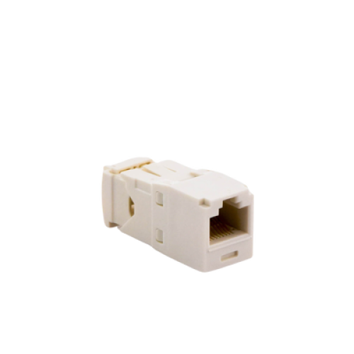 Conector Jack RJ45 Estilo TG, Mini-Com, Categoría 6, de 8 Posiciones y 8 Cables, Color Blanco Mate