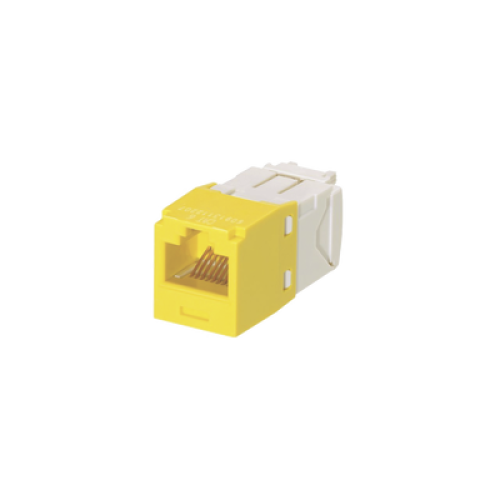 Conector Jack RJ45 Estilo TG, Mini-Com, Categoría 6, de 8 Posiciones y 8 Cables, Color Amarillo