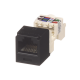 Conector Jack RJ45 Estilo TP, Mini-Com, Categoría 6, de 8 Posiciones y 8 Cables, Color Negro Conector Jack RJ45 Estilo TP, Mini-Com, Categoría 6, de 8 Posiciones y 8 Cables, Color Negro