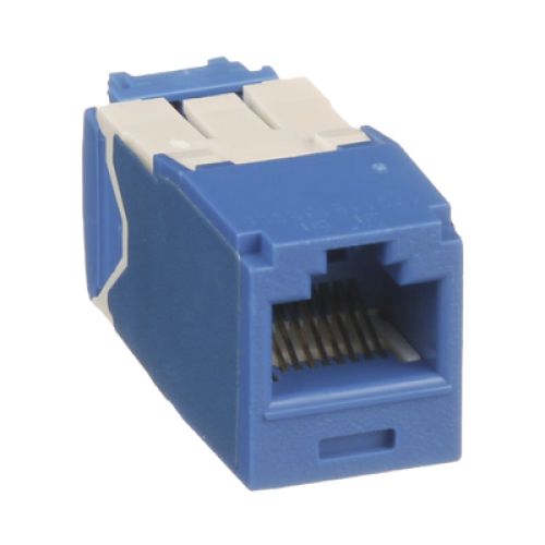 Conector Jack RJ45 Estilo TG, Mini-Com, Categoría 6A, de 8 Posiciones y 8 Cables, Color Azul