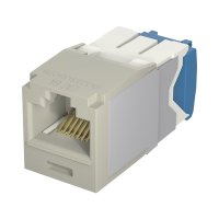 Conector Jack RJ45 Estilo TG, Mini-Com, Categoría 6A, de 8 Posiciones y 8 Cables, Color Gris