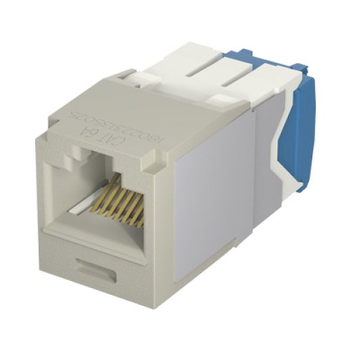Conector Jack RJ45 Estilo TG, Mini-Com, Categoría 6A, de 8 Posiciones y 8 Cables, Color Gris