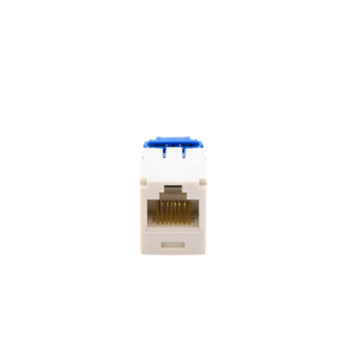 Conector Jack RJ45 Estilo TG, Mini-Com, Categoría 6A, de 8 Posiciones y 8 Cables, Color Blanco Mate