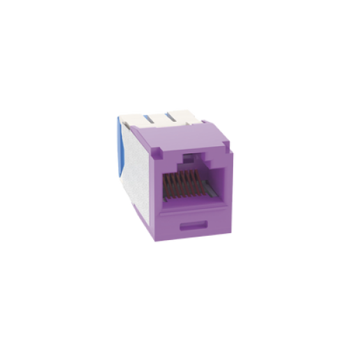 Conector Jack RJ45 Estilo TG, Mini-Com, Categoría 6A, de 8 Posiciones y 8 Cables, Color Violeta