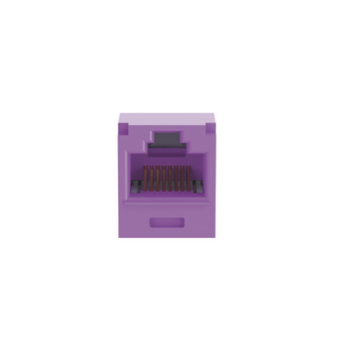 Conector Jack RJ45 Estilo TG, Mini-Com, Categoría 6A, de 8 Posiciones y 8 Cables, Color Violeta
