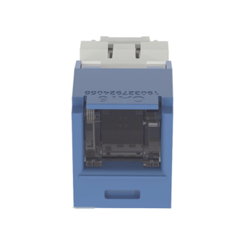 Conector Jack RJ45 Estilo TG con Ventana, Mini-Com, Categoría 6, de 8 Posiciones y 8 Cables, Color Azul