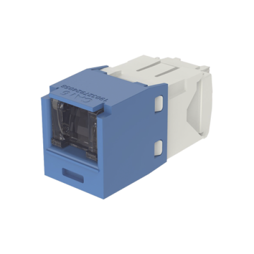 Conector Jack RJ45 Estilo TG con Ventana, Mini-Com, Categoría 6, de 8 Posiciones y 8 Cables, Color Azul