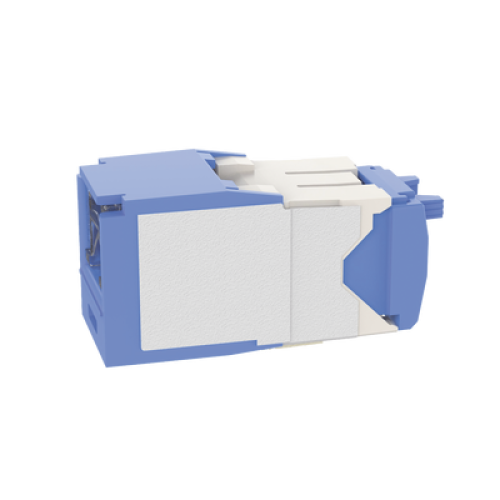 Conector Jack RJ45 Estilo TG con Ventana, Mini-Com, Categoría 6A, de 8 Posiciones y 8 Cables, Color Azul