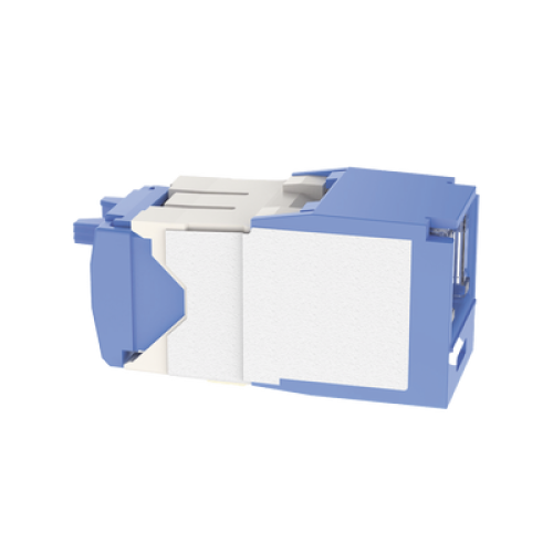 Conector Jack RJ45 Estilo TG con Ventana, Mini-Com, Categoría 6A, de 8 Posiciones y 8 Cables, Color Azul