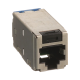 Conector Jack RJ45 Blindado, Estilo TG, Mini-Com, Categoría 6A, de 8 Posiciones y 8 Cables, Color Negro