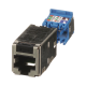 Conector Jack RJ45 Blindado, Estilo TG, Mini-Com, Categoría 6A, de 8 Posiciones y 8 Cables, Color Negro