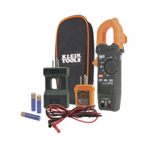Kit de Amperímetro de Gancho (400A CA) con Probador de Fase y Divisor (para medir corriente sin cortar el cable).