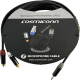 Cable 3.5mm a 2 RCA, conectores negros, con diferenciador de blanco y rojo en RCA MT380-RD - MT380-WH - MTP3C-BG, length 5m