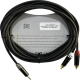 Cable 3.5mm a 2 RCA, conectores negros, con diferenciador de blanco y rojo en RCA MT380-RD - MT380-WH - MTP3C-BG, length 5m