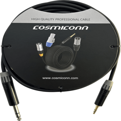 Cable 6.35mm a 3.5mm, conectores color negro MP3X-B - MTP3C-BG, length 3m