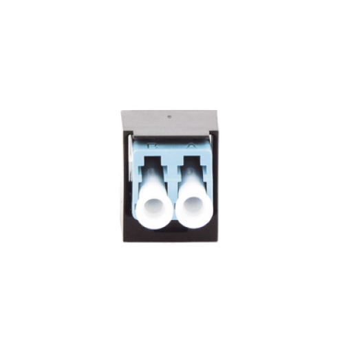 Módulo Acoplador LC Duplex, para Fibra Óptica Multimodo OM3/OM4, Tipo Mini-Com, Color Aqua