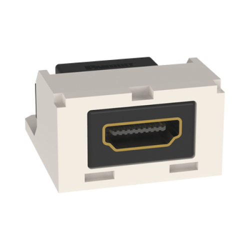 Módulo Acoplador HDMI 2.0, Hembra a Hembra Tipo-A, Categoría 2, Uso en 2 Puertos Mini-Com, Color Blanco Mate