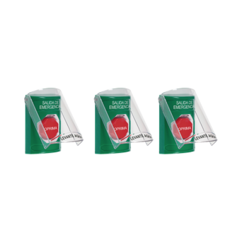 Paquete de 3 Botones con 3 Diferentes Métodos de Activación y 3 Mensajes Diferentes, Color Verde