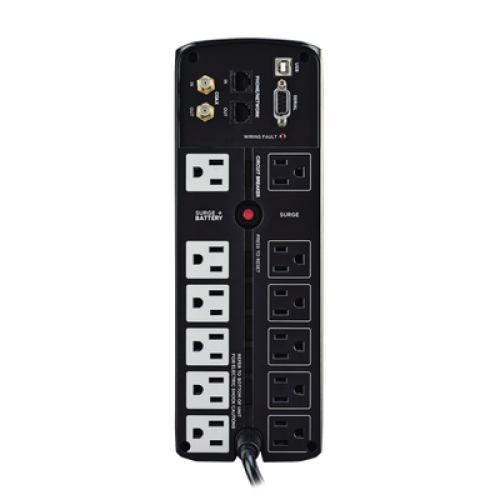 UPS de 1500 VA/900 W, Topología Línea Interactiva, Entrada 120 Vca NEMA 5-15P, Tipo Mini Torre, Con 12 Tomas NEMA 5-15R