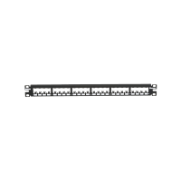 Panel de Parcheo Modular Mini-Com (Sin Conectores), Plano, Totalmente Blindado, de 24 Puertos, 1UR