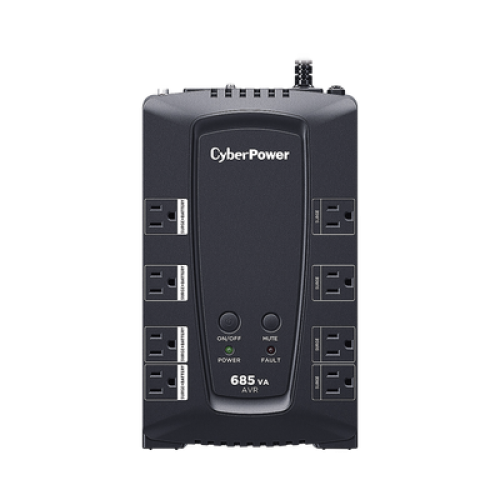 UPS de 685 VA/390 W, Topología Línea Interactiva, Entrada 120 Vca NEMA 5-15P, Tipo Gabinete Compacto, Con 8 Tomas NEMA 5-15R