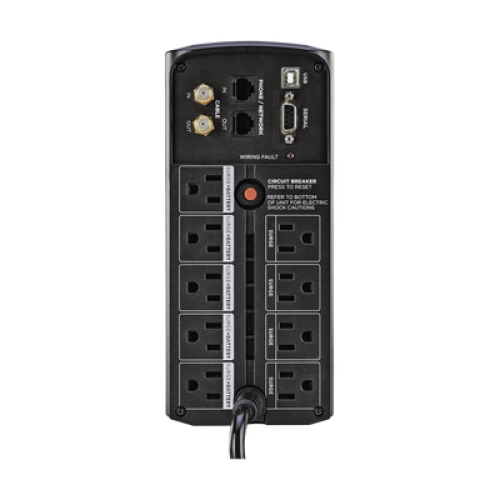 UPS de 850 VA/510 W, Topología Línea Interactiva, Entrada 120 Vca NEMA 5-15P, Tipo Mini Torre, Con 9 Tomas NEMA 5-15R