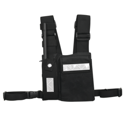 Pechera Universal Sin Logo con Soporte para Radio y Bolígrafo más Bolsa con Cinta Adherente para su Seguridad.