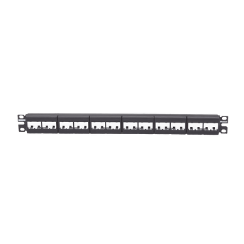 Panel de Parcheo Modular Mini-Com (Sin Conectores), Plano, Sin Blindaje, de 24 Puertos, 1UR