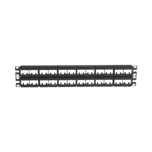 Panel de Parcheo Modular Mini-Com (Sin Conectores), Plano, Sin Blindaje, de 48 Puertos, 2 UR