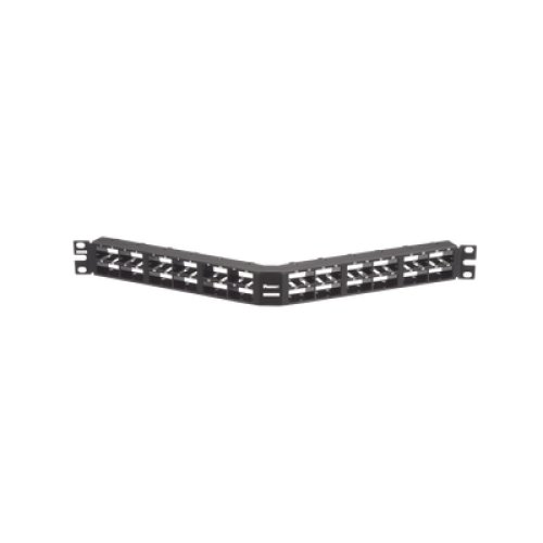 Panel de Parcheo Modular Mini-Com (Sin Conectores), Angulado, Sin Blindaje, Alta Densidad, de 48 Puertos, 1UR